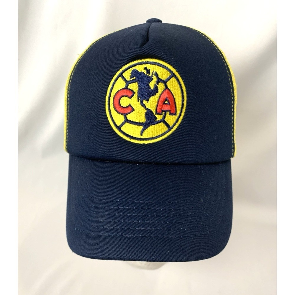 Club‎ America Hat Cap Strap Back Mens Blue Mesh Fan Ink Futbol